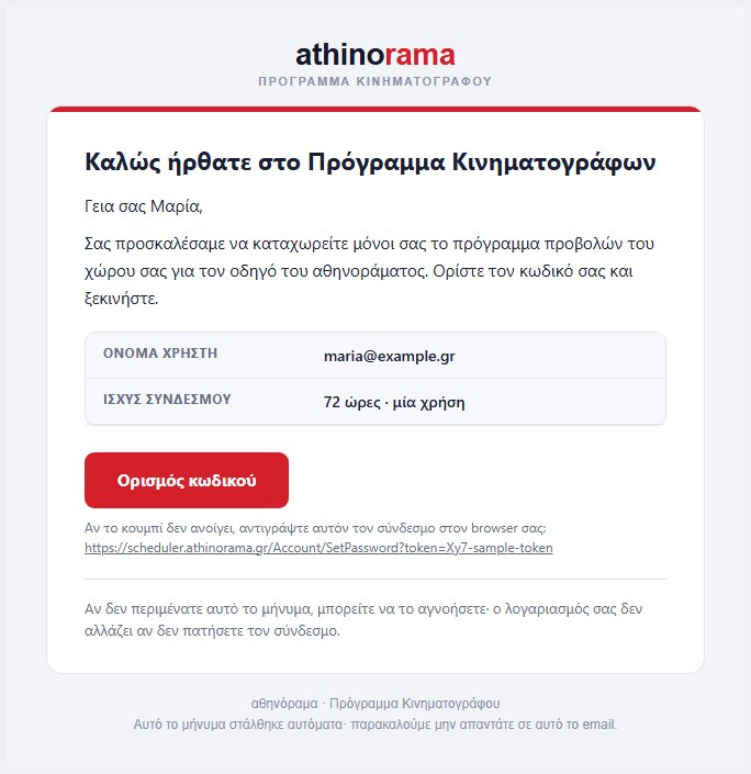 Email πρόσκλησης